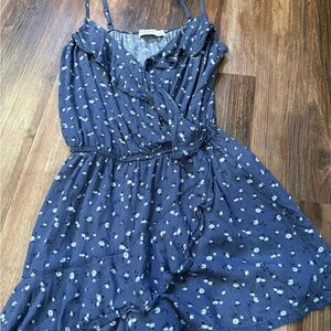 Floral Blue Ruffle romper
